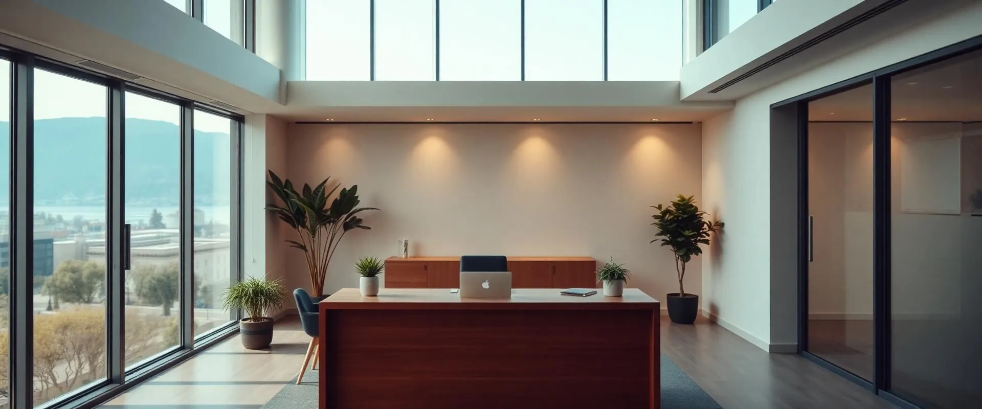 Espace d'accueil moderne du bureau Genitec à Genève